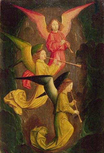 simon marmion a choir of angels 1459 (oil on oak) (meisterdrucke 61580)
